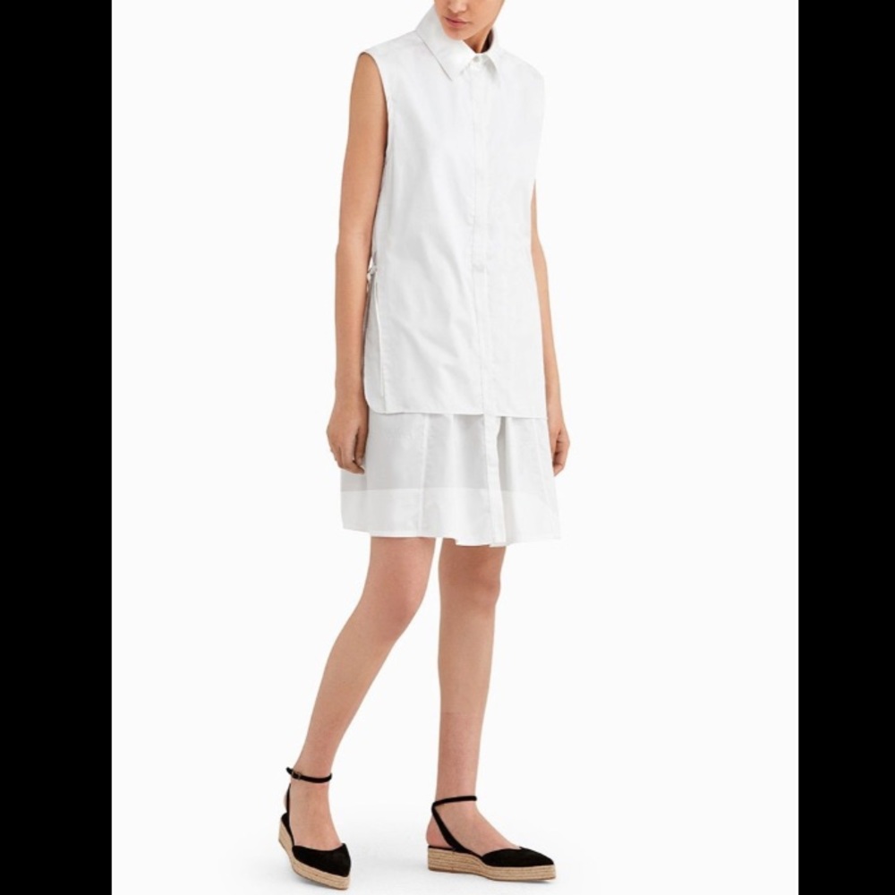 grey jason wu dress Layered Poplin w/ Side Ties 10 Green and Purple
